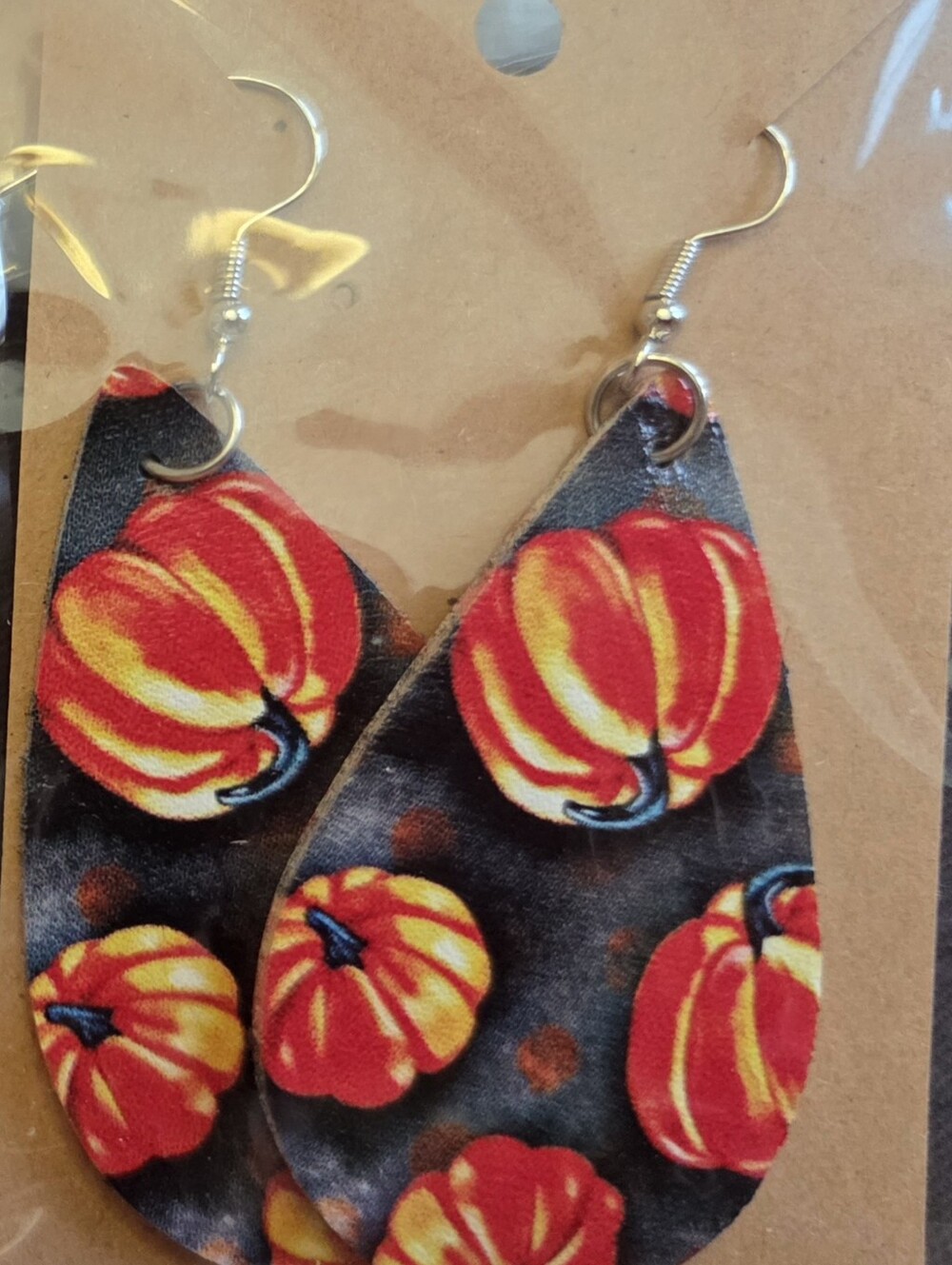Pumpkin Teardrop Earrings